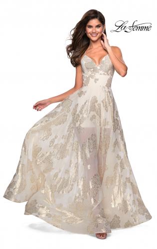 White and Gold Prom Dresses | La Femme